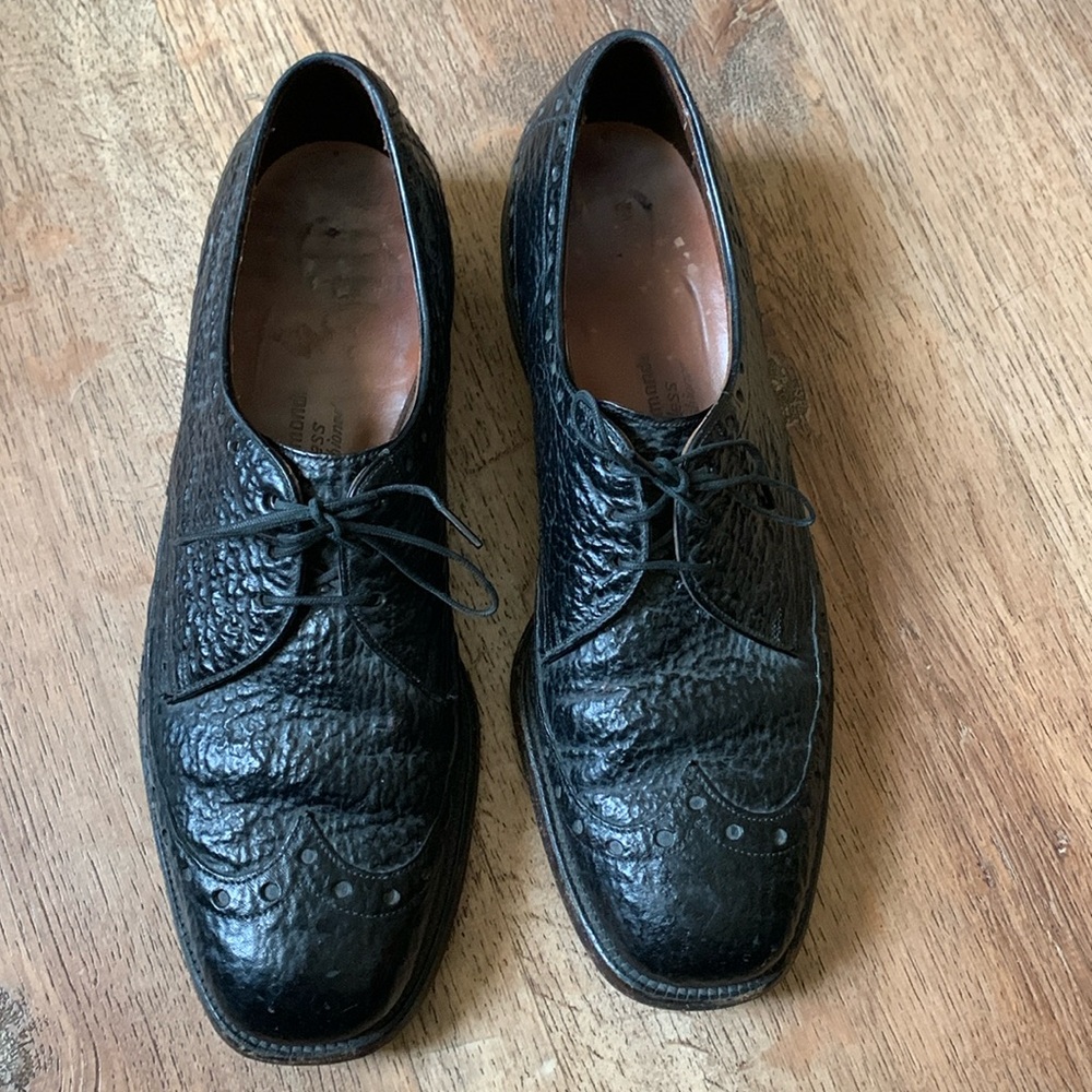 Allen Edmonds Nassau Sharkskin Wingtip Oxford Shoes Sz 9 B